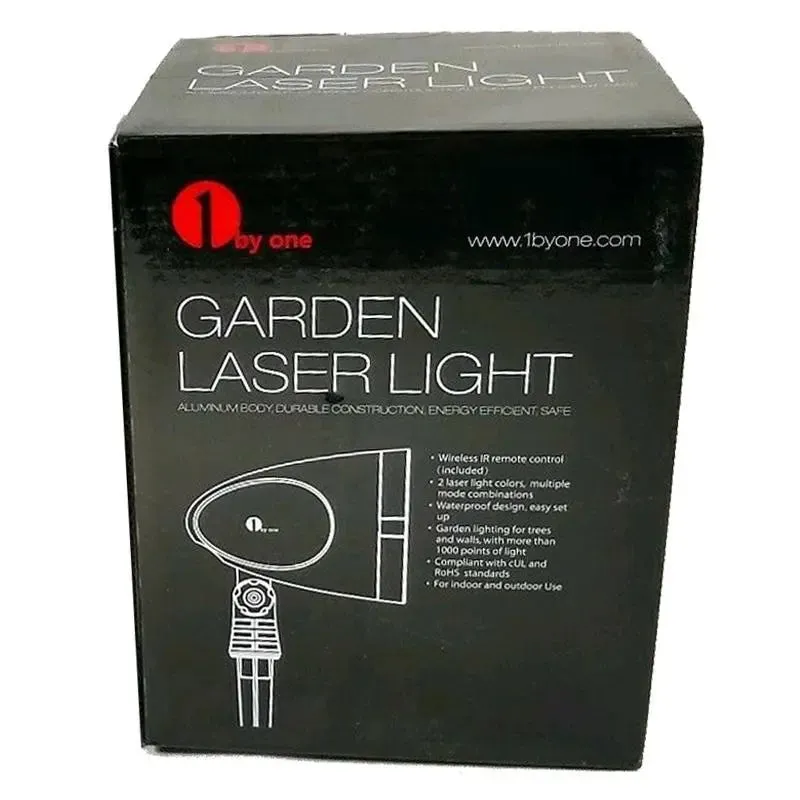 1 By One Garden Laser Christmas Light Projector Aluminum Body w/ Wireless Remote