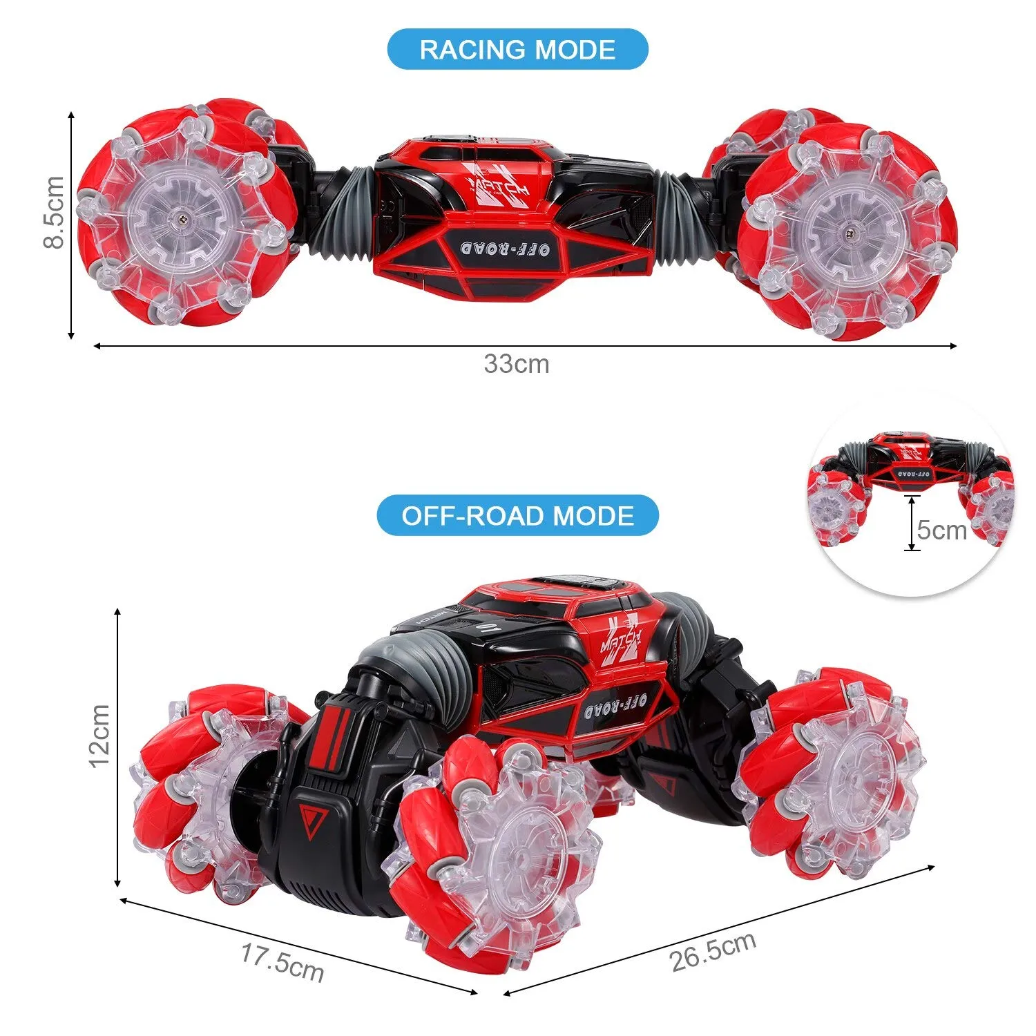 1:18 Deform Remote & Gesture Control Stunt Car