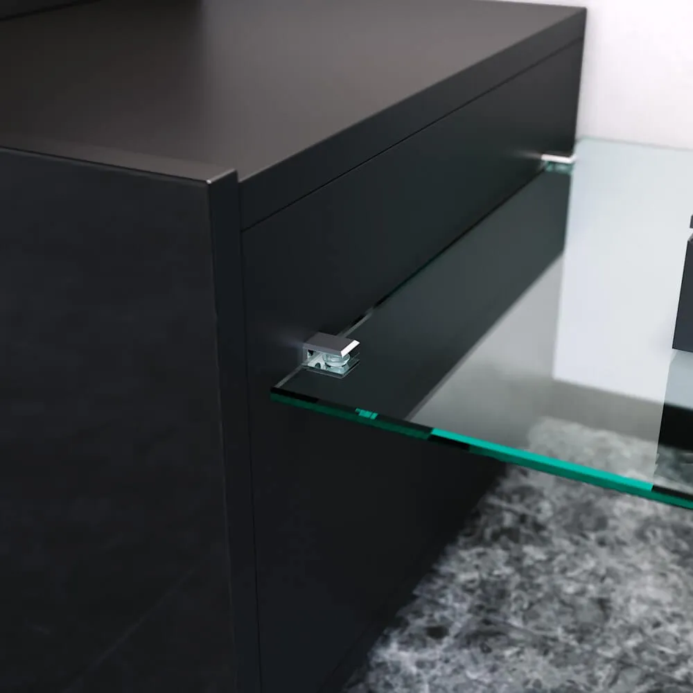 1800mm 16 Colors LED TV Entertainment Storage Unit Black