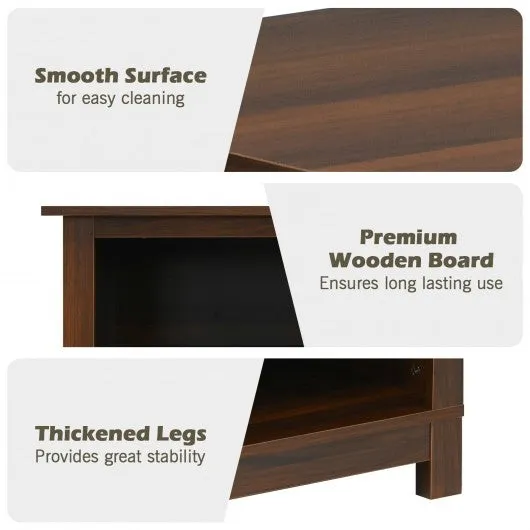 2-Tier 58" TV Stand Entertainment Media Console Center-Walnut