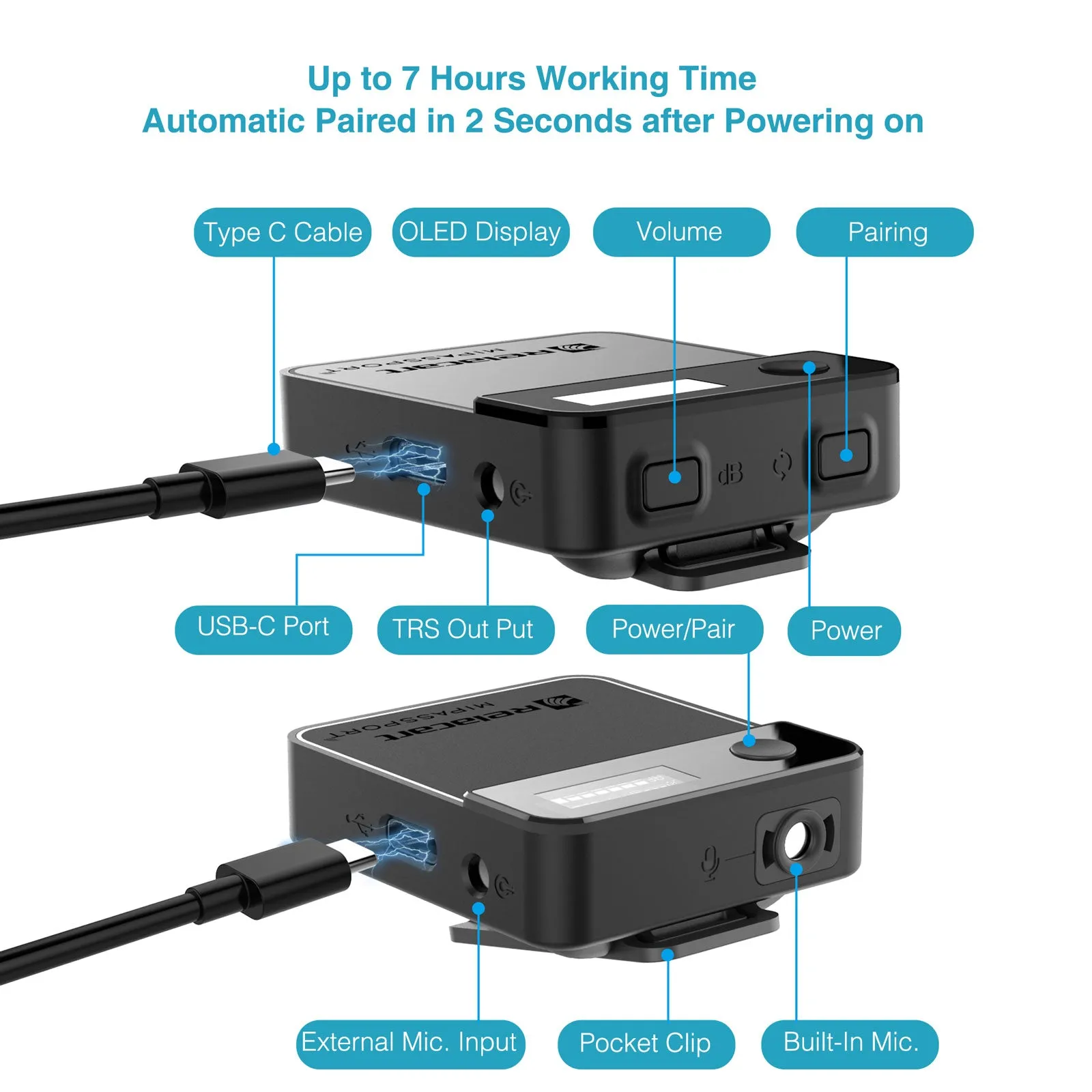 2.4G Wireless Lavalier Microphone System (US STOCK Only)