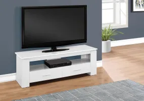 48"L White With 2 Storage Drawers Tv Stand