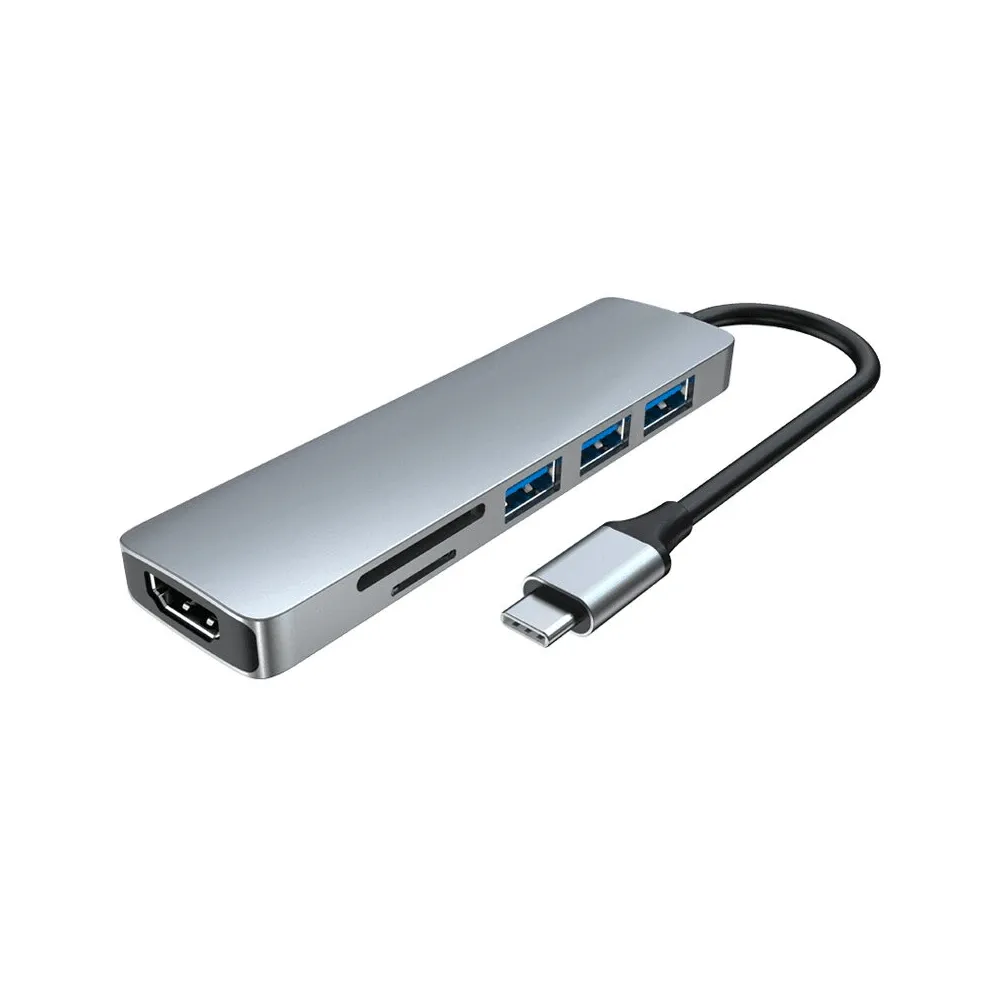6in1 USB C HUB   Card Reader with 3 Port USB and HDMI Slot