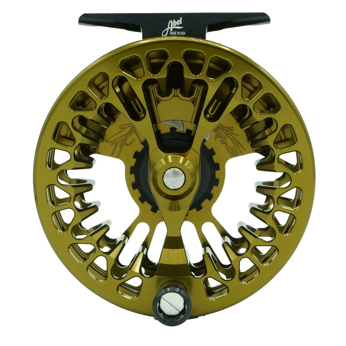 Abel Vaya Reel 5/6 Underwood On the Hunt Dark Olive and Satin Slate Gray Drag Knob with Black Handle
