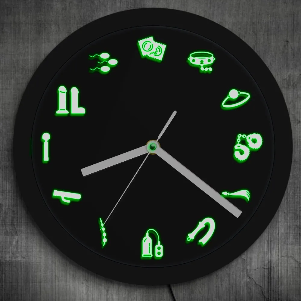 Adult Shop Business Neon Sign Wall Clock Sex Products Supplies Acrylic LED Edge Lit Mature Sex Erotic Entertainment Wall Clock