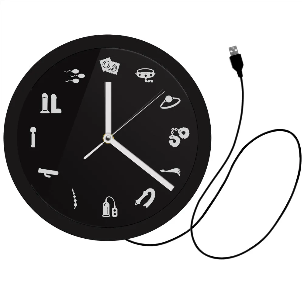 Adult Shop Business Neon Sign Wall Clock Sex Products Supplies Acrylic LED Edge Lit Mature Sex Erotic Entertainment Wall Clock