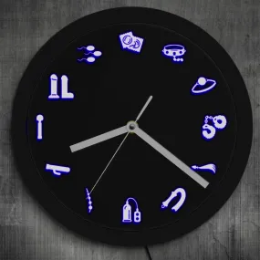 Adult Shop Business Neon Sign Wall Clock Sex Products Supplies Acrylic LED Edge Lit Mature Sex Erotic Entertainment Wall Clock