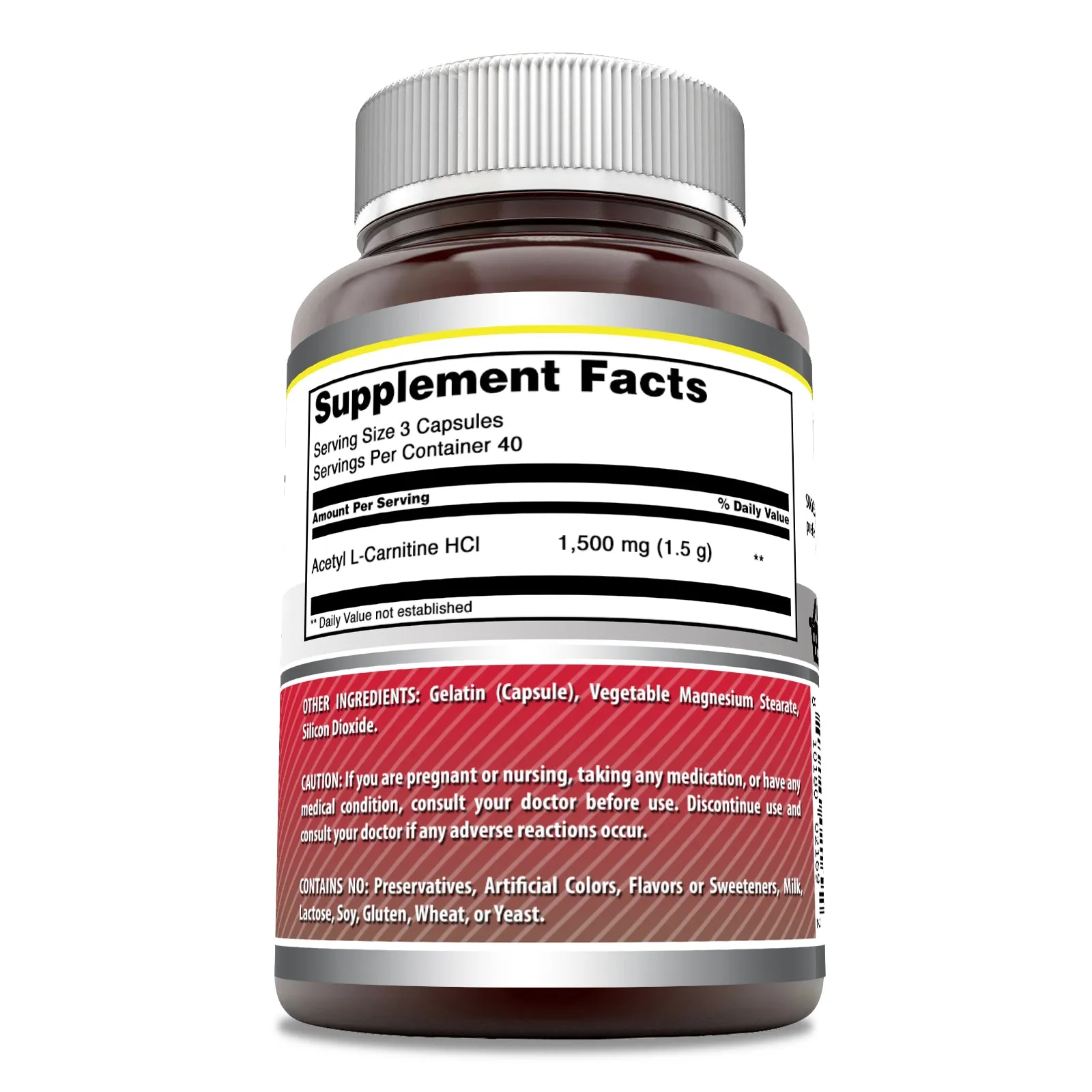Amazing Formulas Acetyl L-Carnitine |  1500 Mg Per Serving | 120 Capsules