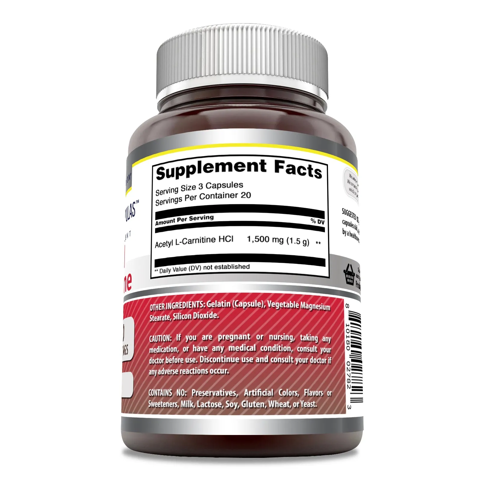 Amazing Formulas Acetyl L-Carnitine |  1500 Mg Per Serving | 60 Capsules