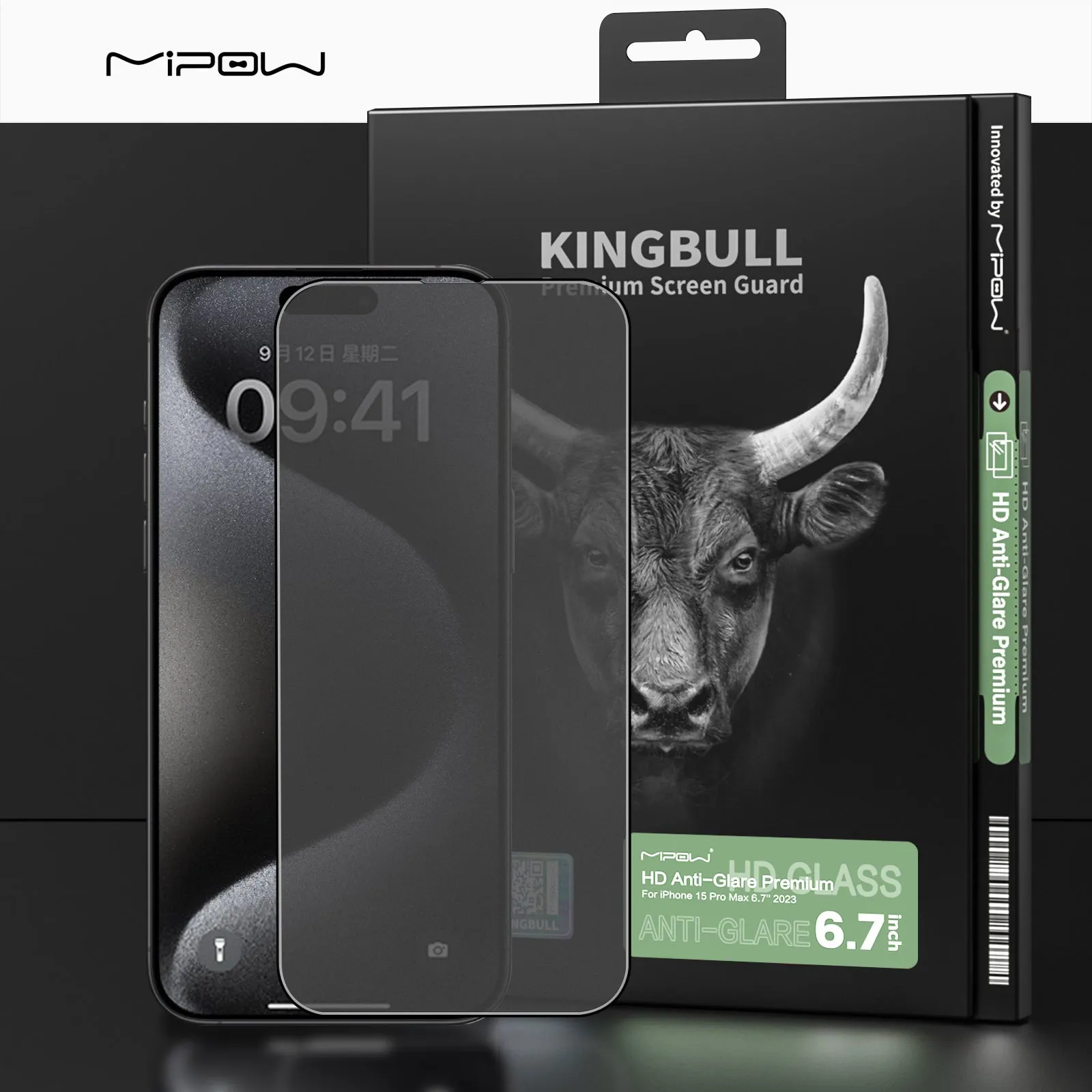 Anti-Glare Tempered Glass for iPhone 15/14