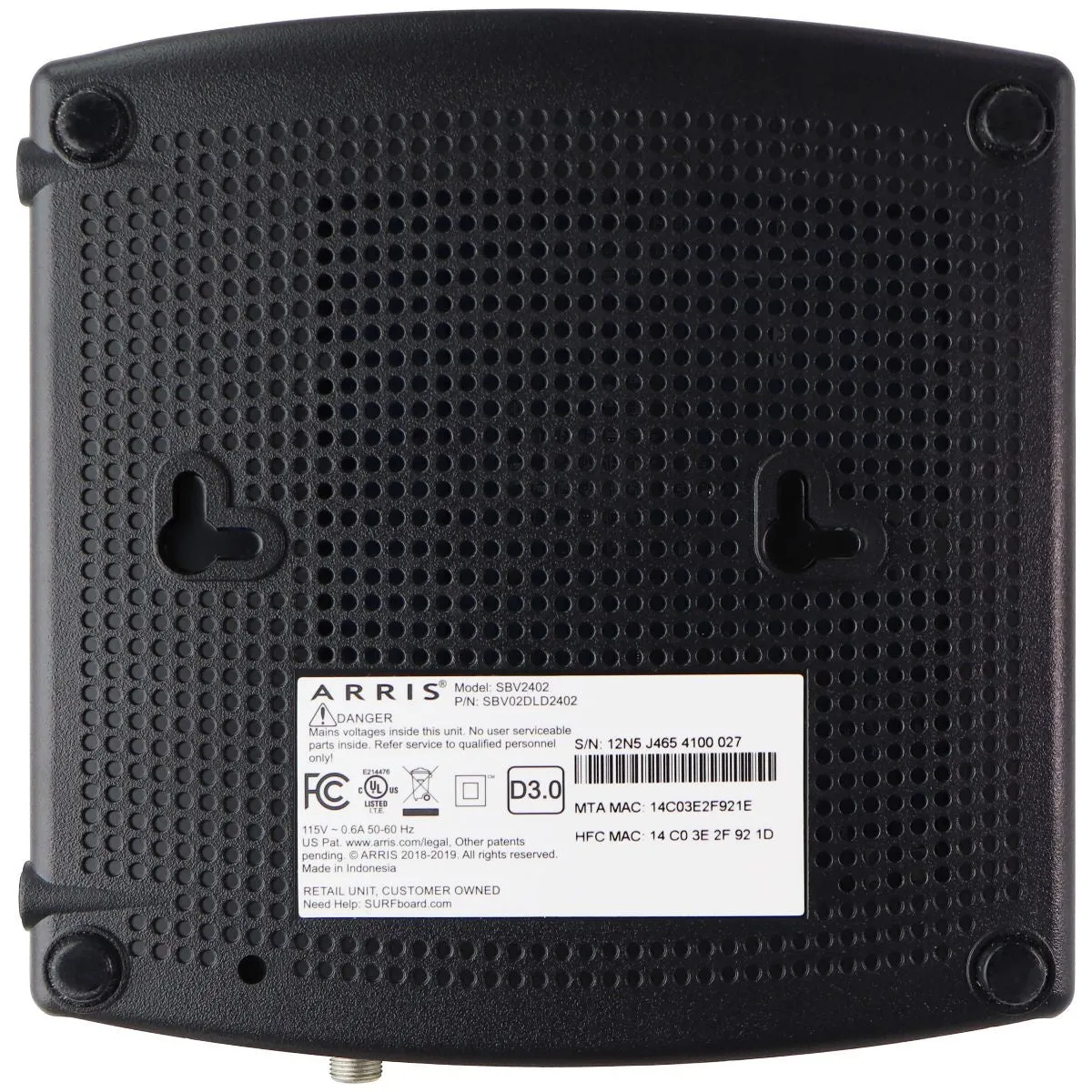 ARRIS SURFboard SBV2402 DOCSIS 3.0 Cable Modem