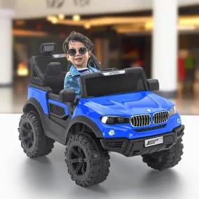 Baby Moo Ford 4X4 Battery Operated Electric Ride On Jeep Rechargeable 12V Battery With Remote Control LED Lights, Music & USB Port - Blue