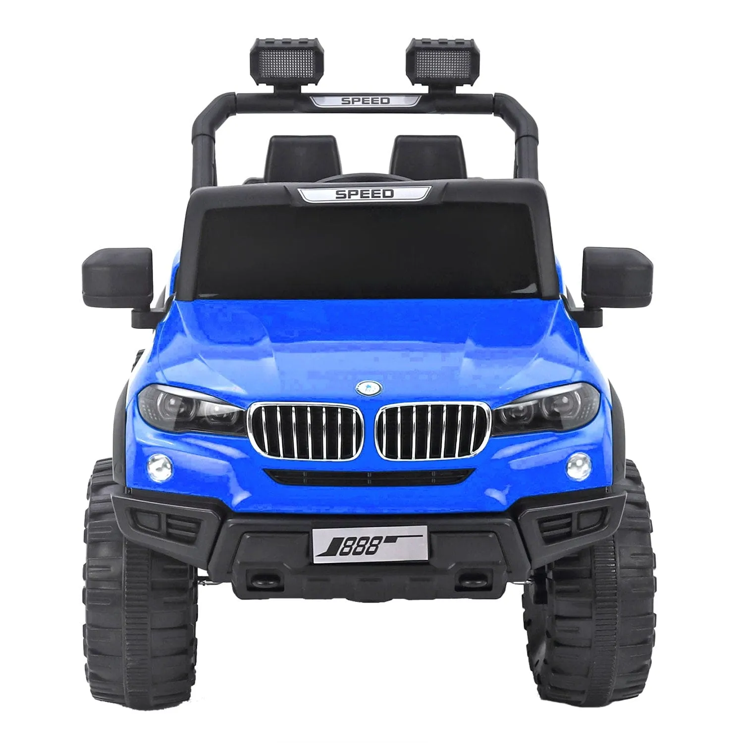 Baby Moo Ford 4X4 Battery Operated Electric Ride On Jeep Rechargeable 12V Battery With Remote Control LED Lights, Music & USB Port - Blue