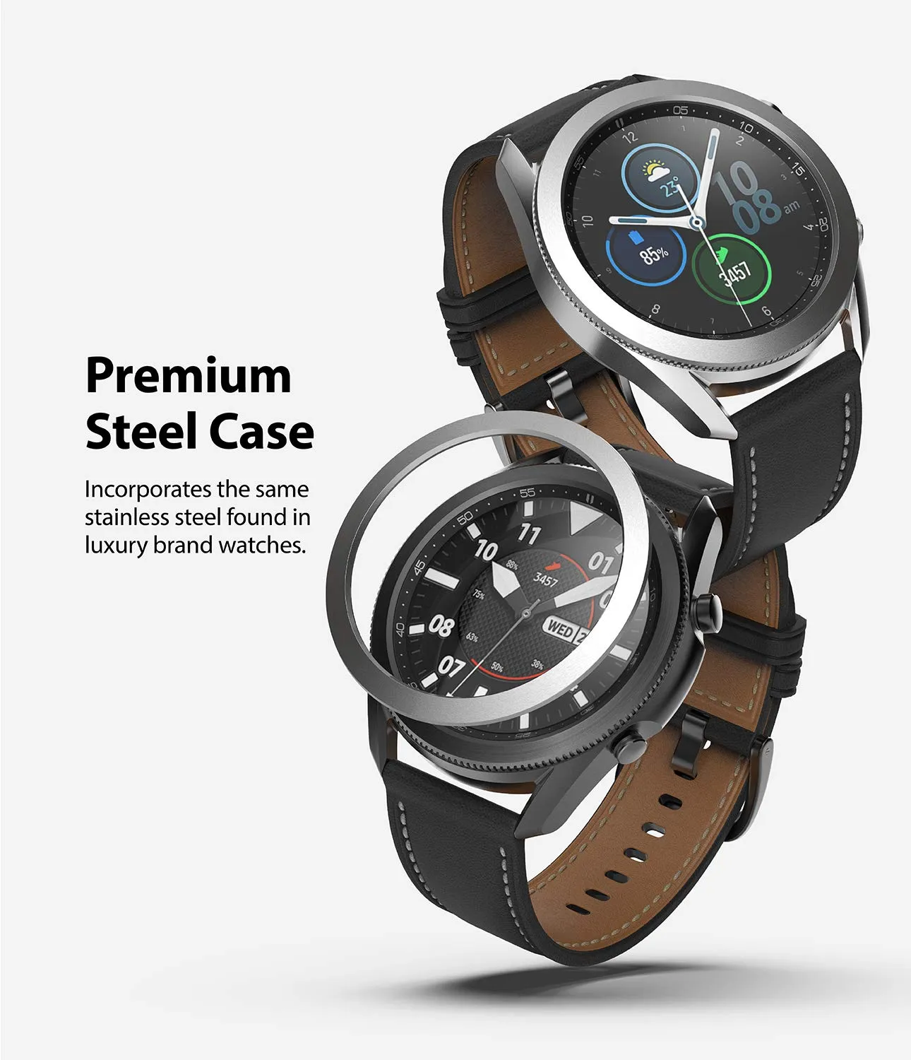 Bezel Styling for Galaxy Watch 3 45mm -  Chrome Silver   45-20 (ST)   [Stainless Steel]