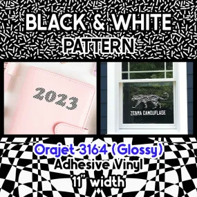Black & White Orajet 3164 Patterned Adhesive Vinyl (11" x 12")