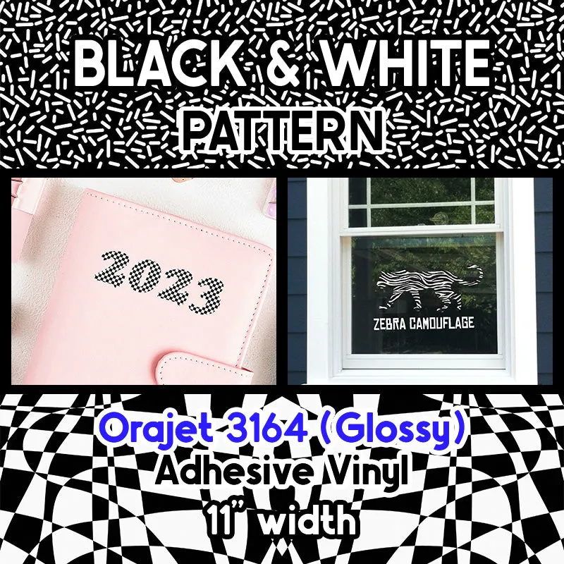 Black & White Orajet 3164 Patterned Adhesive Vinyl (11" x 12")