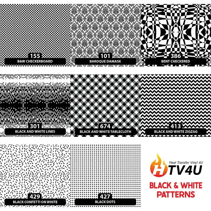 Black & White Orajet 3164 Patterned Adhesive Vinyl (11" x 12")