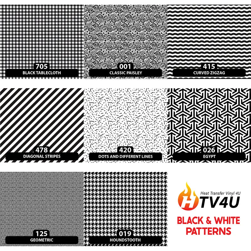 Black & White Orajet 3164 Patterned Adhesive Vinyl (11" x 12")