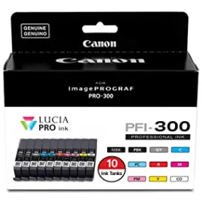 Canon PFI-300 Lucia PRO Ink, 10 Ink Tanks