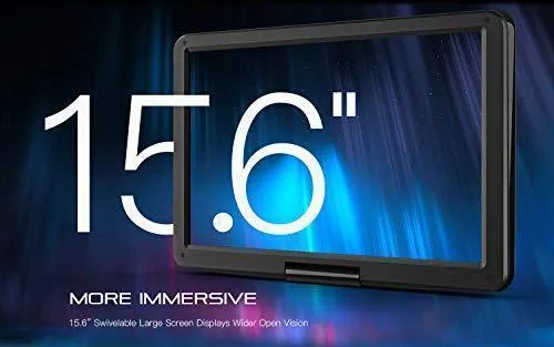 COOAU 17.9“ Portable DVD Player with 15.6" Large Swivel Screen, 6 Hrs Long Lasting Built-in Battery, Region Free, Stereo Sound, with Remote Controller, SD USB AVin AVout Earphone Port. (Black)