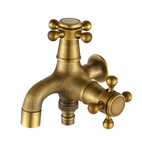Dual Cross Handles Wall Mounted Washing Machine Taps