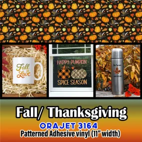 Fall/ Thanksgiving Orajet 3164 Patterned Adhesive Vinyl (11" x 12")