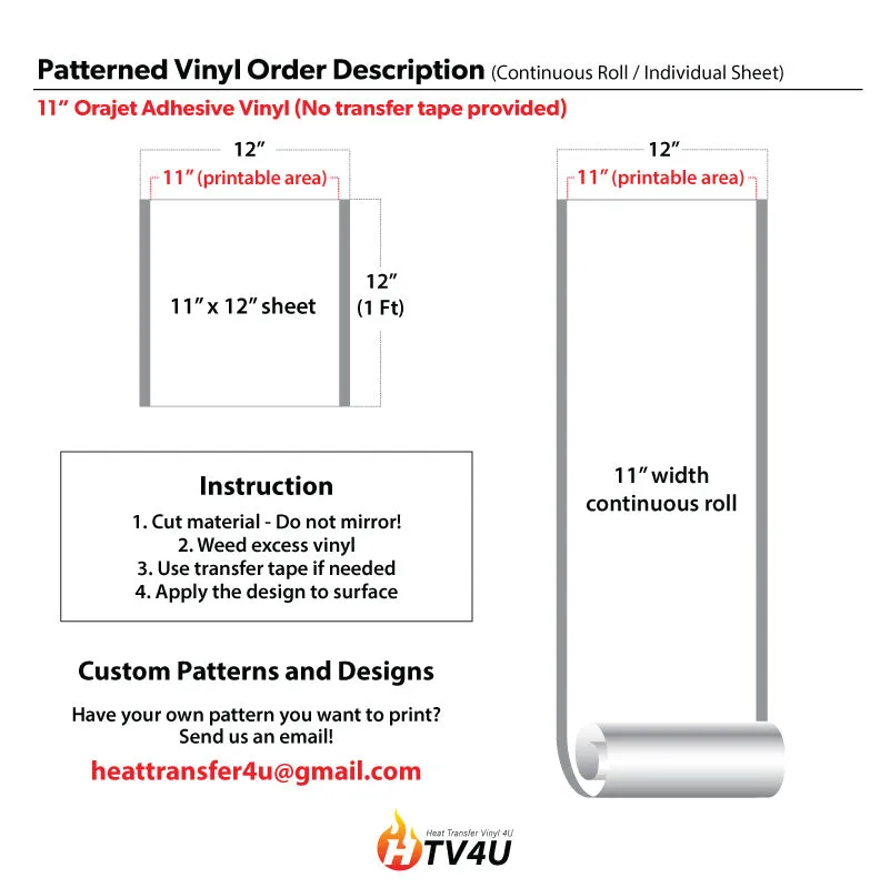 Fall/ Thanksgiving Orajet 3164 Patterned Adhesive Vinyl (11" x 12")