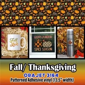 Fall/ Thanksgiving Orajet 3164 Patterned Adhesive Vinyl (13.5" x 12")