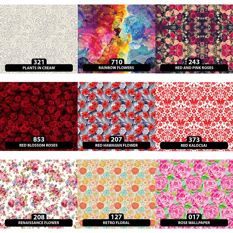 Floral Orajet 3164 Patterned Adhesive Vinyl (11" x 12")