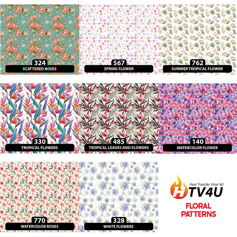 Floral Orajet 3164 Patterned Adhesive Vinyl (11" x 12")
