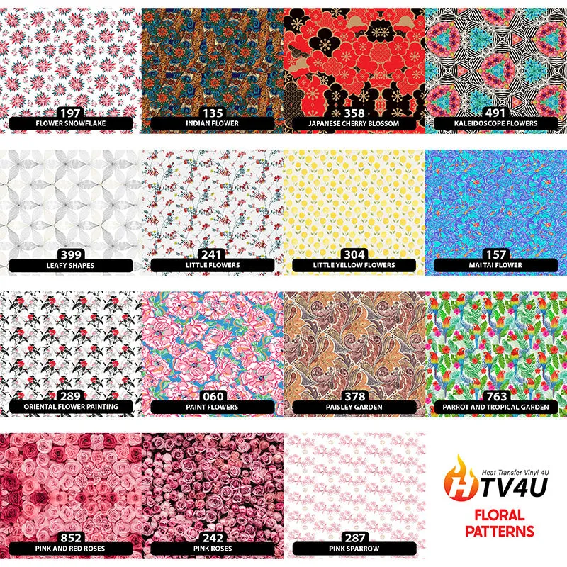 Floral Orajet 3164 Patterned Adhesive Vinyl (11" x 12")