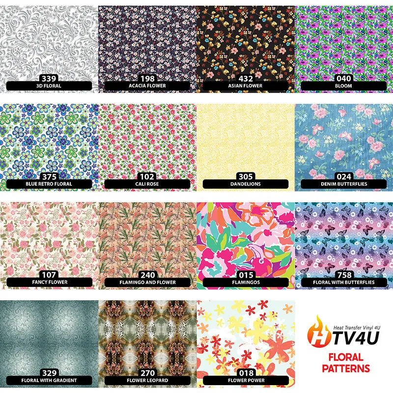 Floral Orajet 3164 Patterned Adhesive Vinyl (11" x 12")