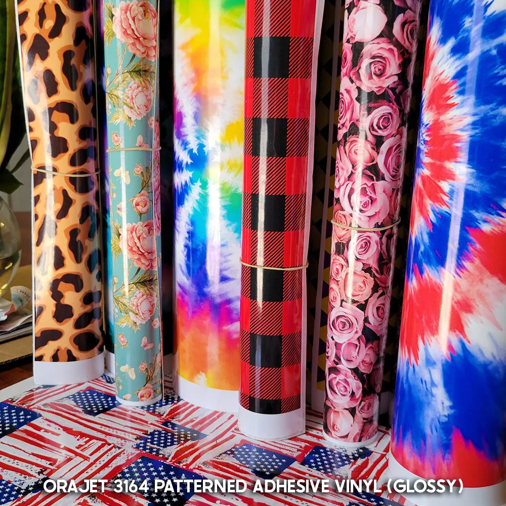 Floral Orajet 3164 Patterned Adhesive Vinyl (11" x 12")