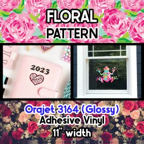 Floral Orajet 3164 Patterned Adhesive Vinyl (11" x 12")