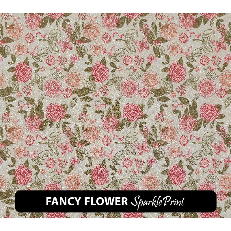 Floral Sparkleprint Patterned HTV (13.5" x 12")