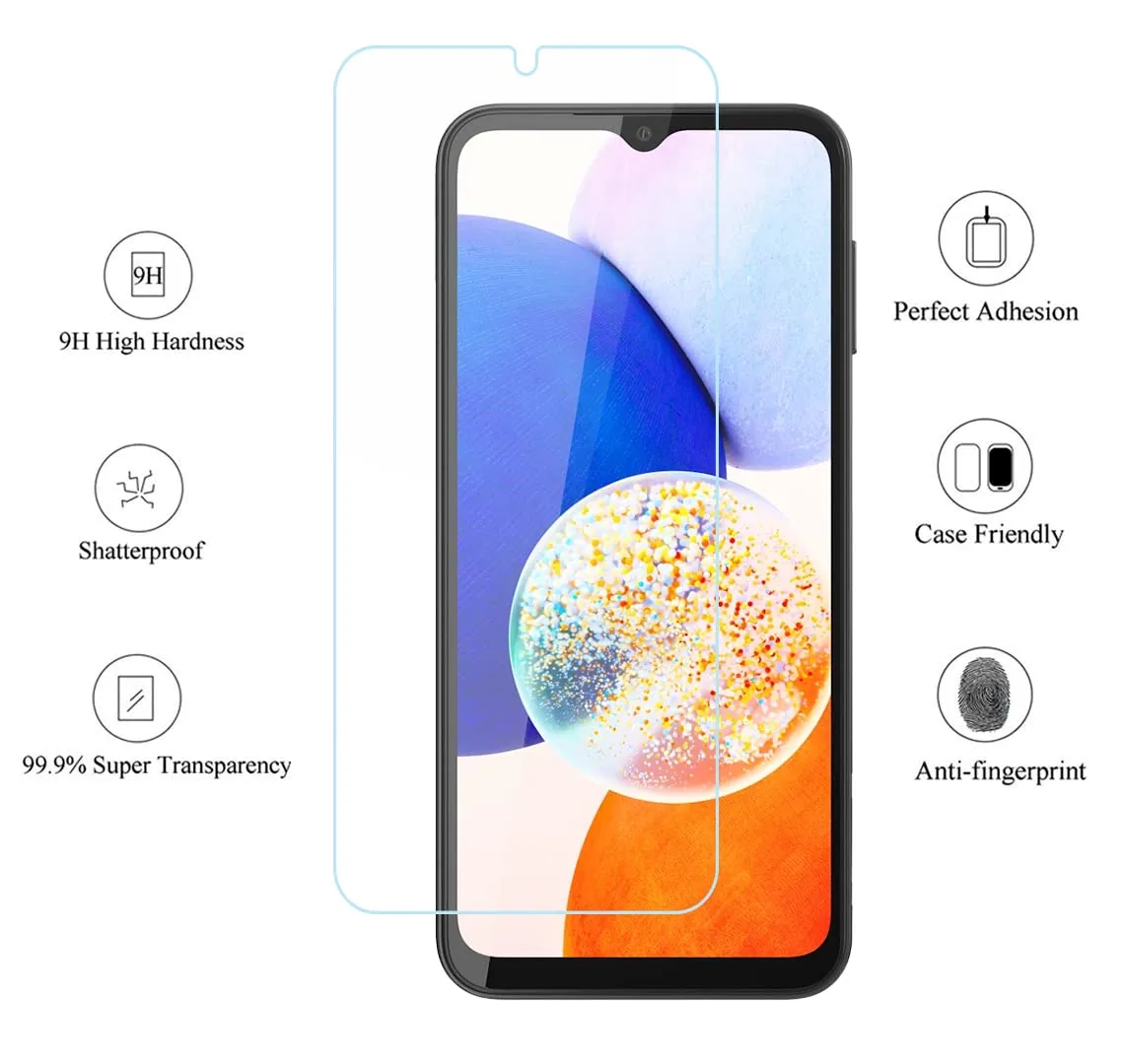 Galaxy A14 Tempered Glass Screen Protector Guard | GLaS - 2 Pack