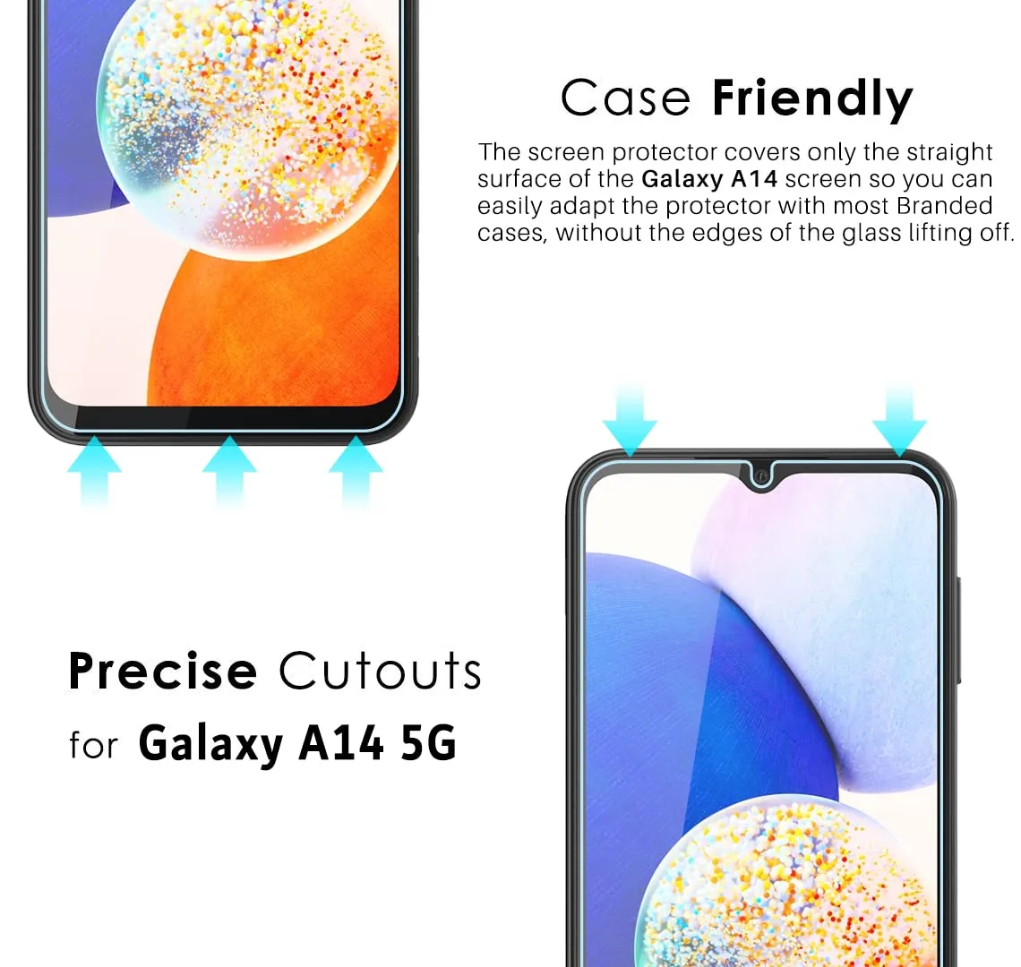 Galaxy A14 Tempered Glass Screen Protector Guard | GLaS - 2 Pack