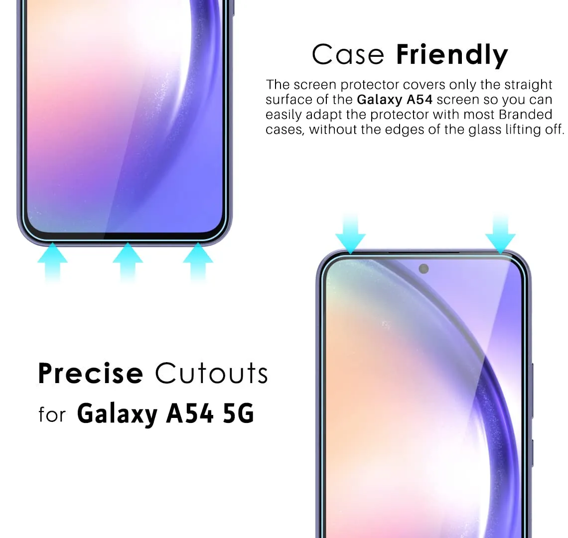 Galaxy A54 Tempered Glass Screen Protector Guard | GLaS - 2 Pack