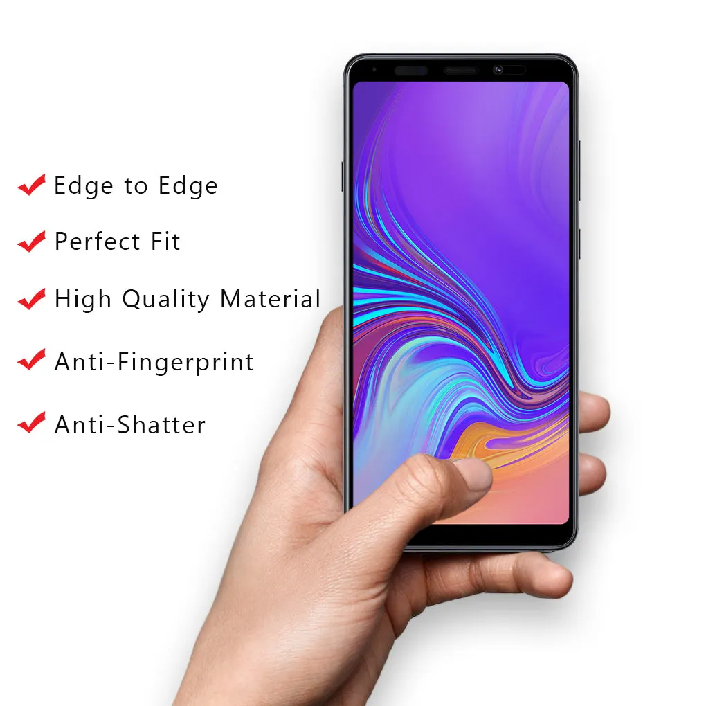 Galaxy A9 Tempered Glass Screen Protector Guard | EDGE TO EDGE  - 1 Pack