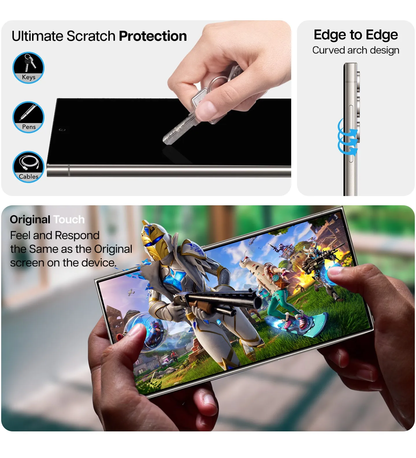 Galaxy S24 Ultra Tempered Glass Screen Protector Guard | GLaS HD - 2 Pack (With Easy Applicator)