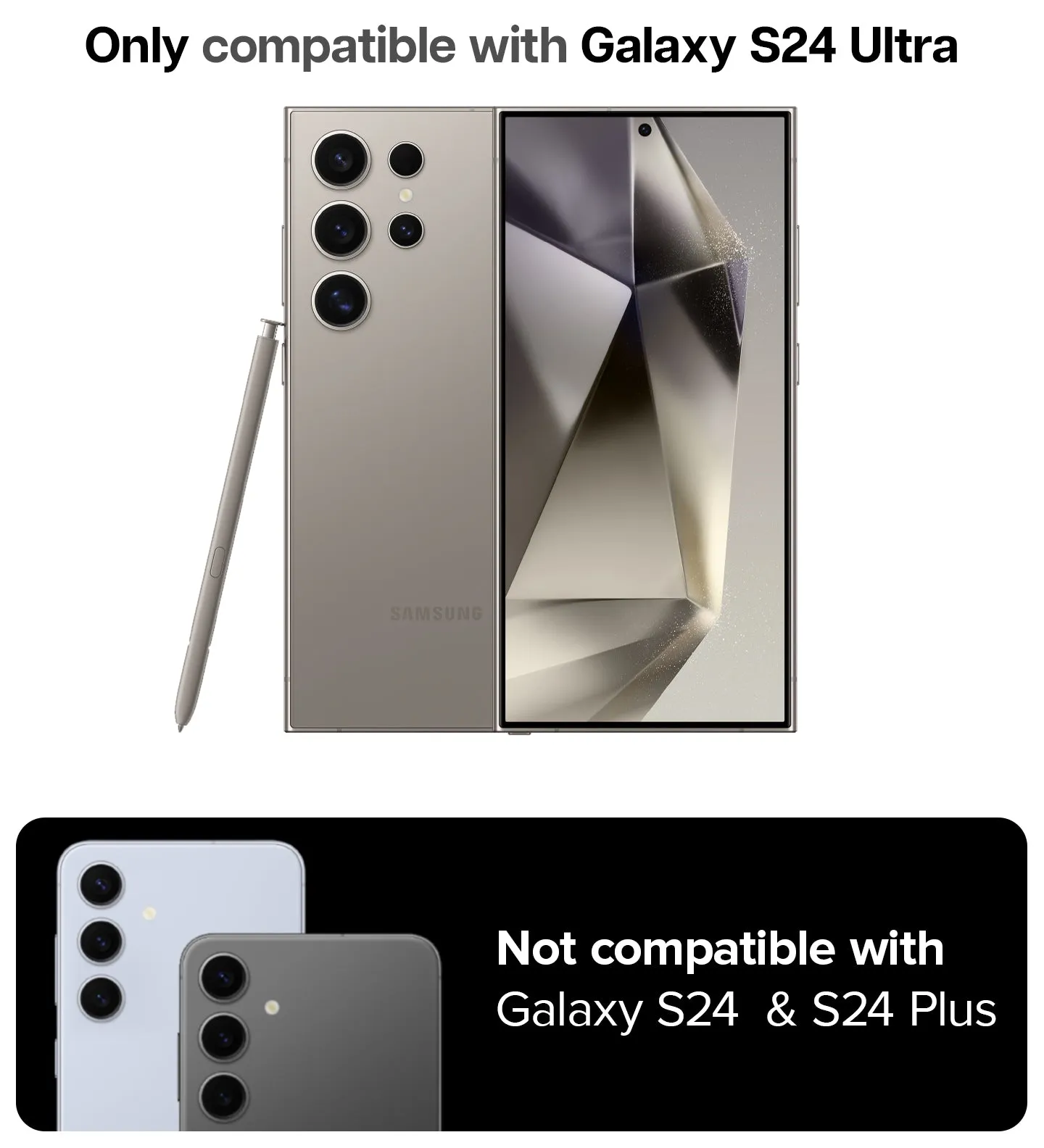 Galaxy S24 Ultra Tempered Glass Screen Protector Guard | GLaS HD - 2 Pack (With Easy Applicator)