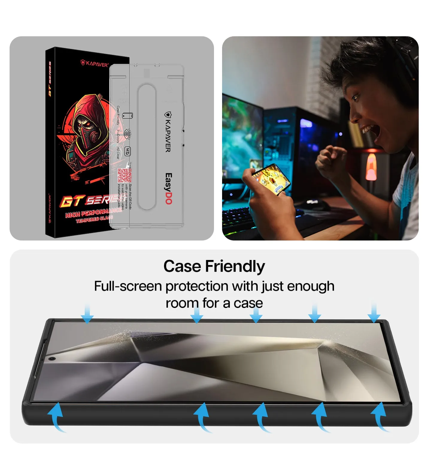 Galaxy S24 Ultra Tempered Glass Screen Protector Guard | GLaS HD - 2 Pack (With Easy Applicator)