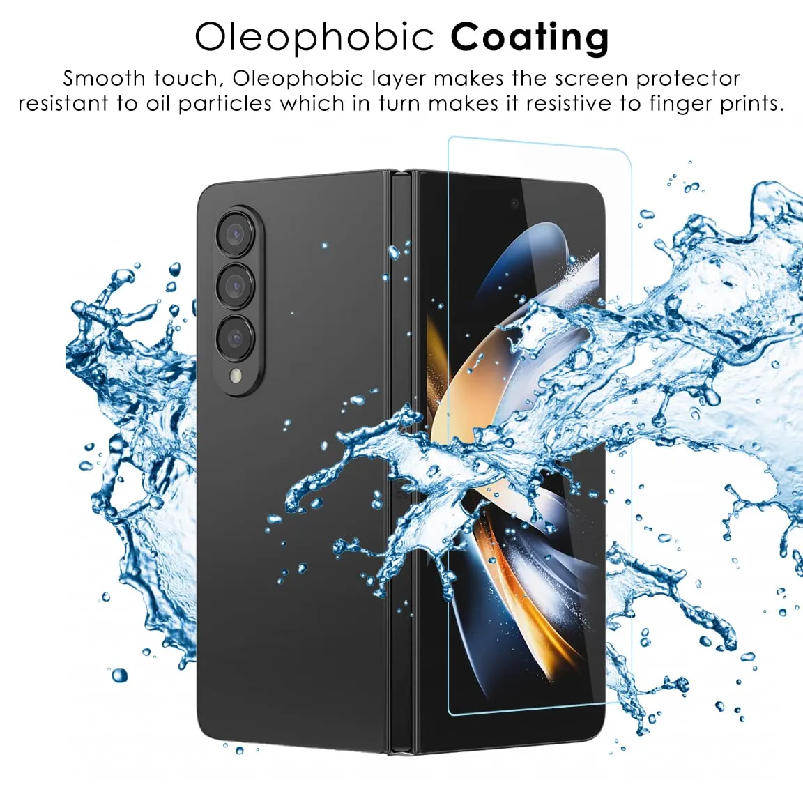 Galaxy Z Fold4 Tempered Glass Screen Protector Guard | GLaS - 2 Pack