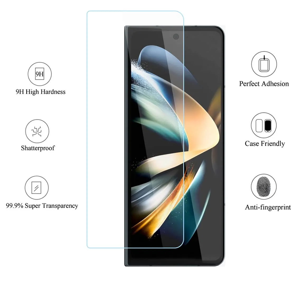 Galaxy Z Fold4 Tempered Glass Screen Protector Guard | GLaS - 2 Pack