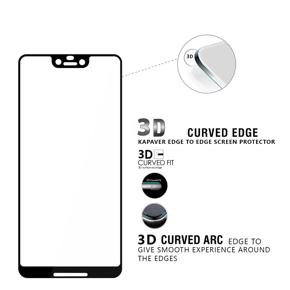 Google Pixel 3 XL Tempered Glass Screen Protector Guard | EDGE TO EDGE - 1 Pack