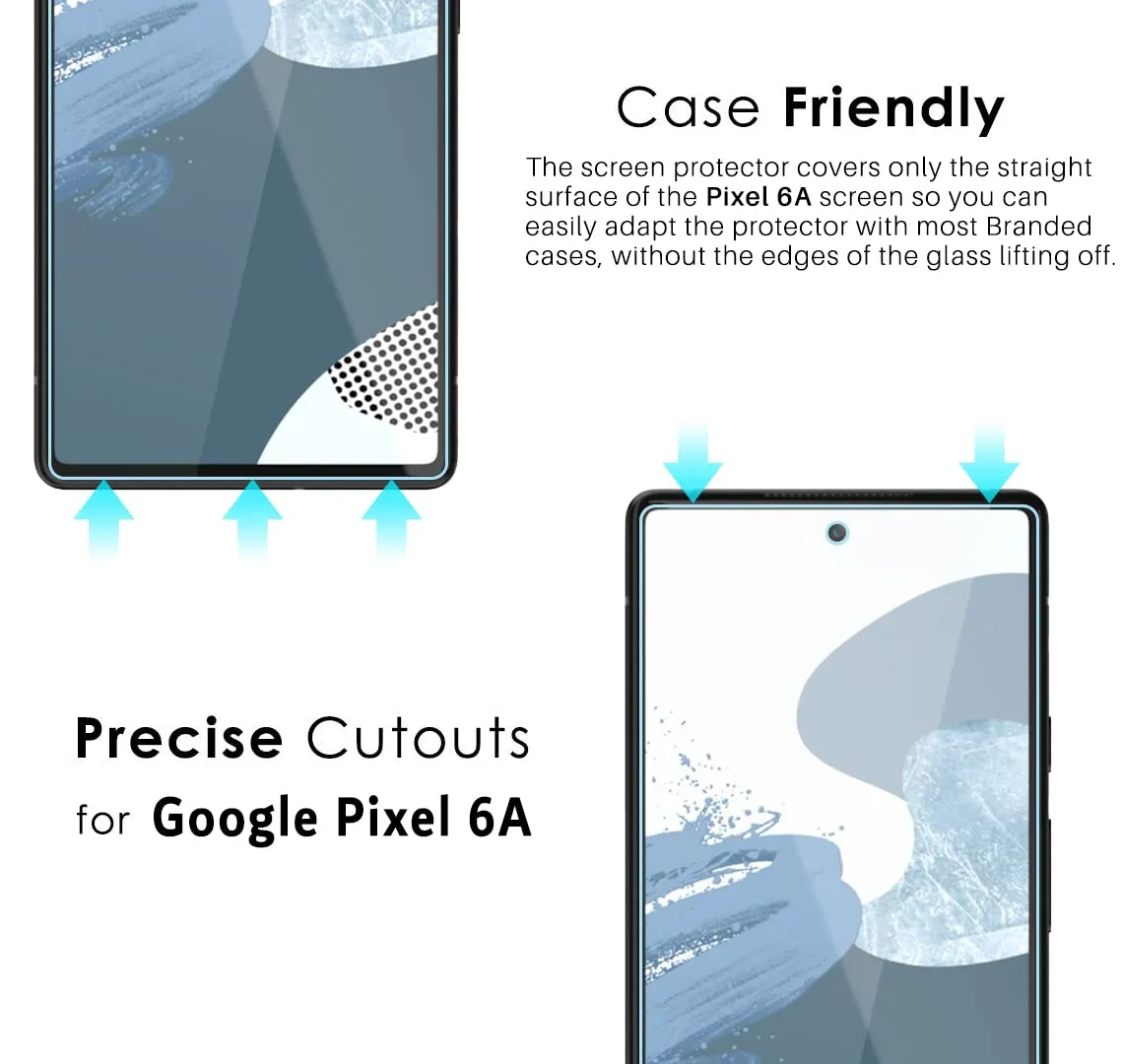 Google Pixel 6A Tempered Glass Screen Protector Guard | GLaS - 2 Pack