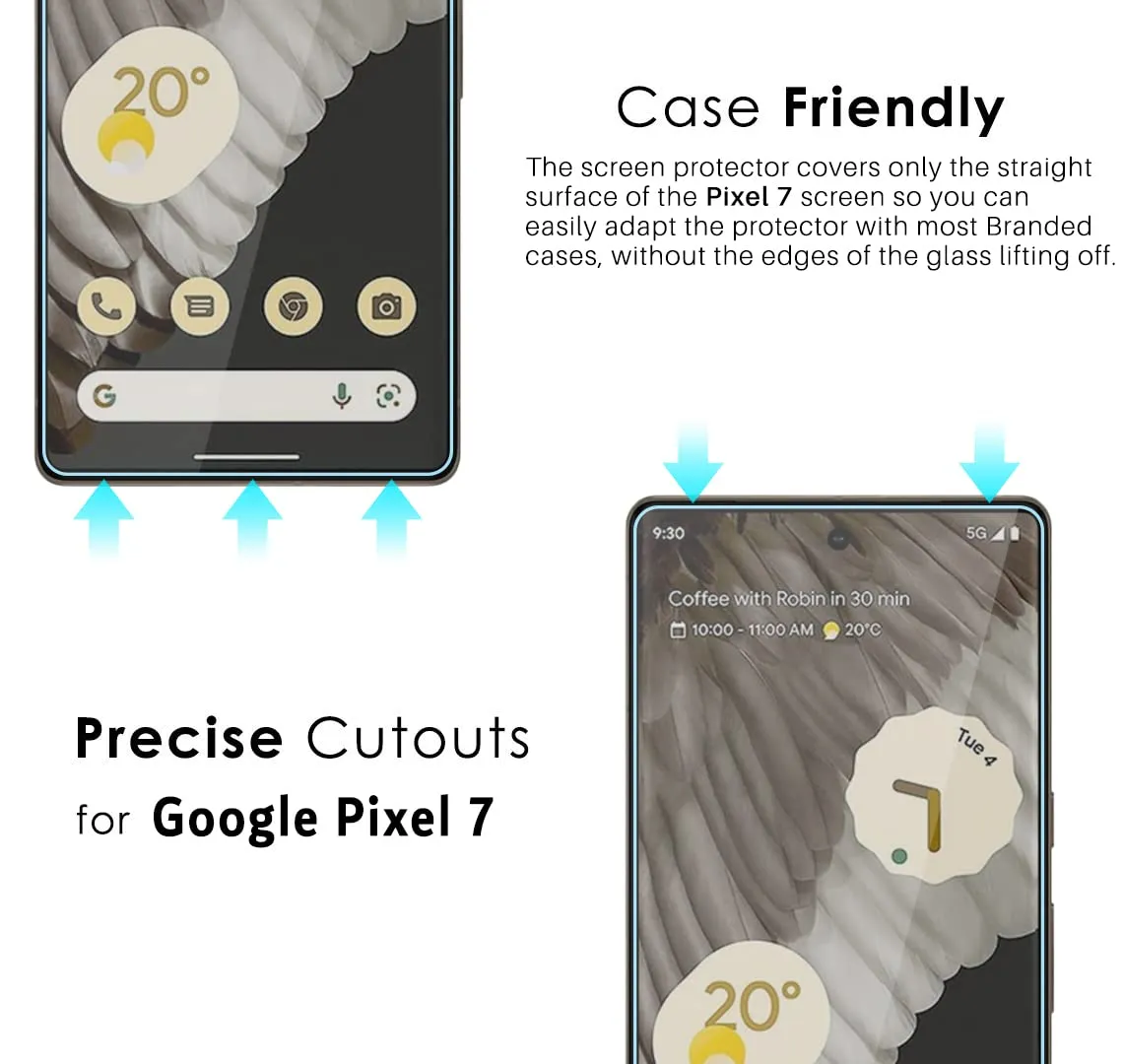 Google Pixel 7 Tempered Glass Screen Protector Guard | GLaS - 2 Pack
