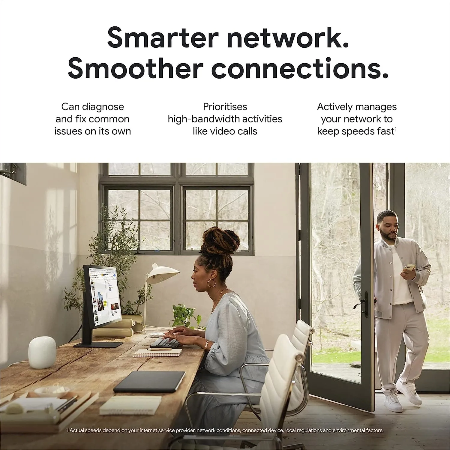 Google Wifi Pro Wi-Fi 6e Mesh Router (Snow) - Pack of 1