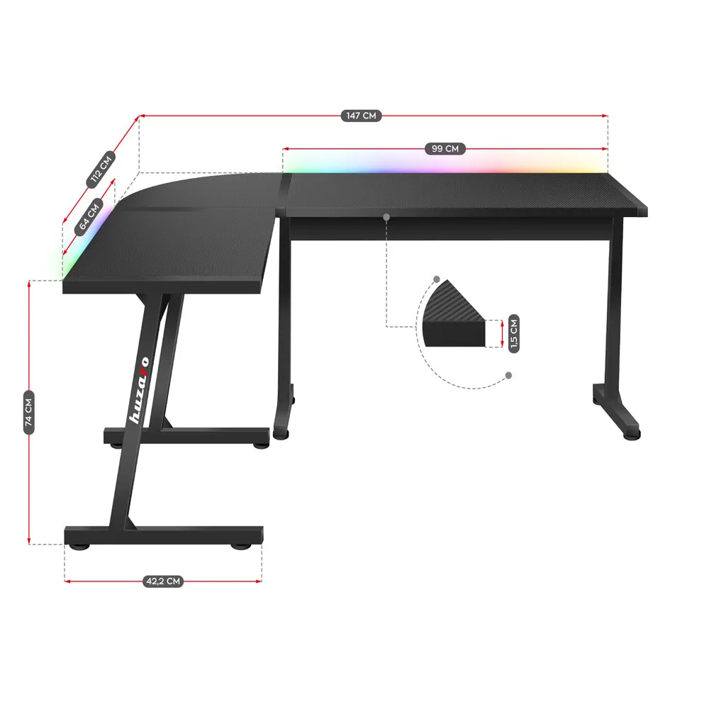 Huzaro Hero 6.0 RGB Gaming Desk Black