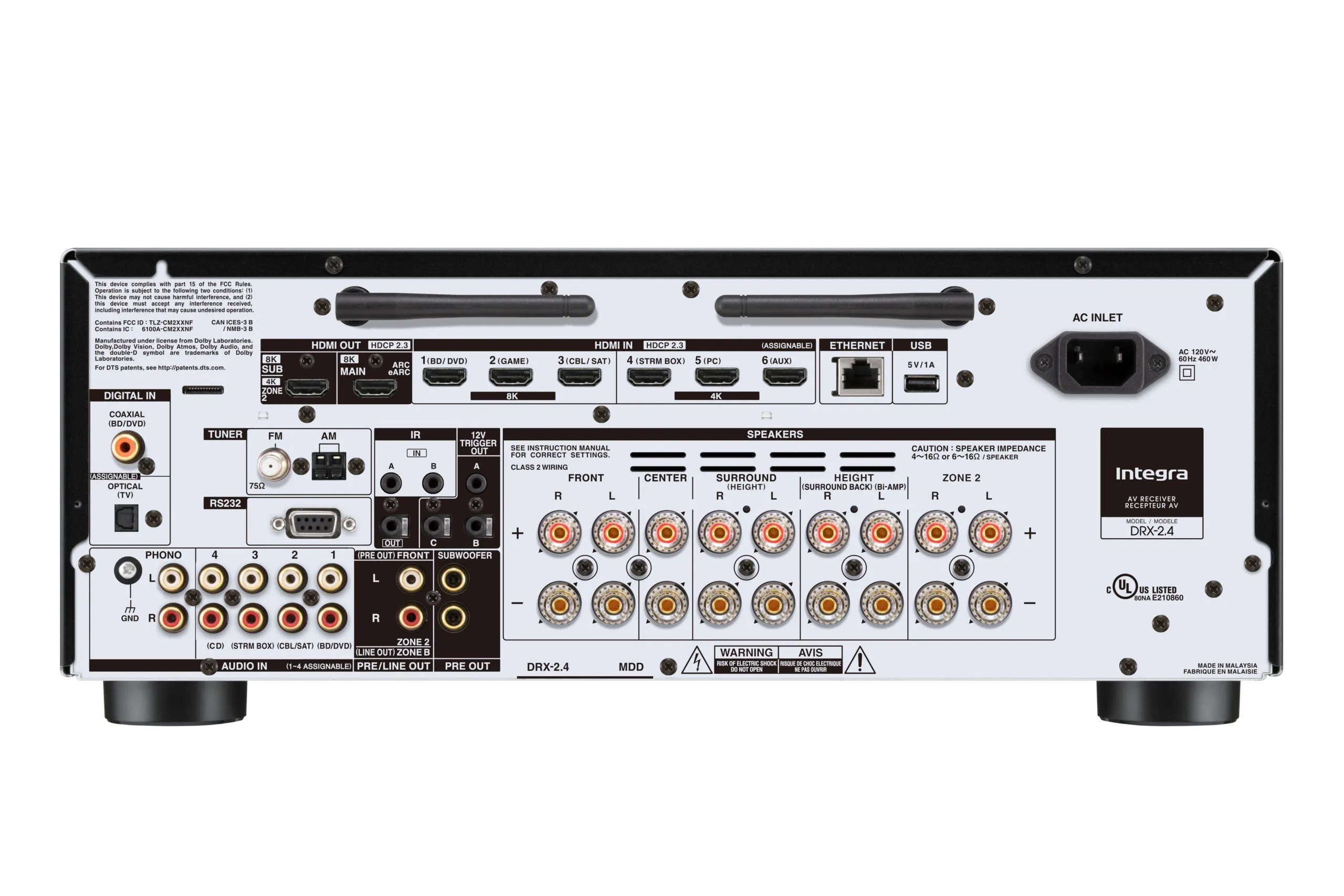 Integra DRX 2.4 7.2 Channel Network A/V Receiver Open Box